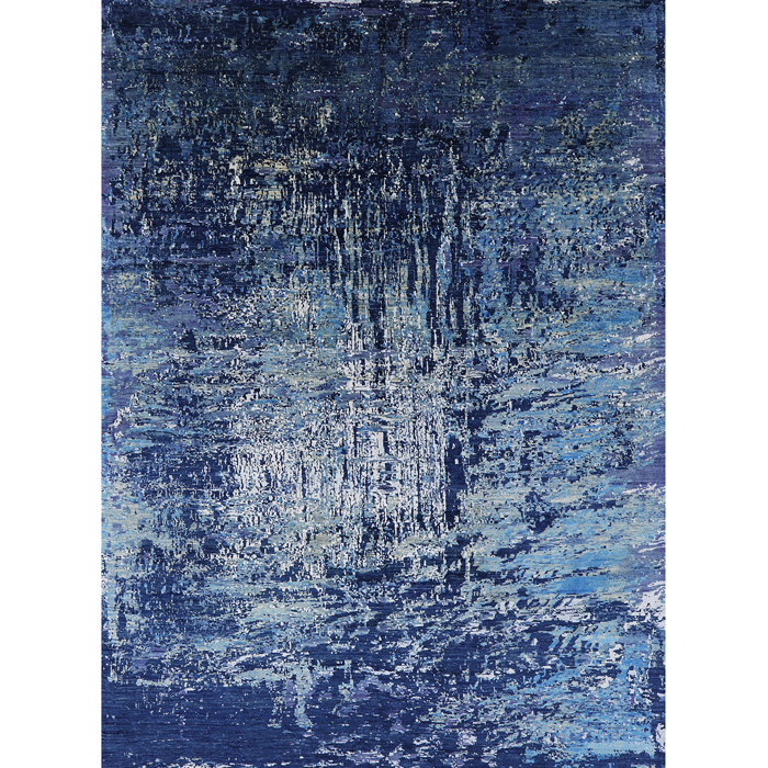 17 Stories Bursten Abstract Blue Area Rug Wayfair